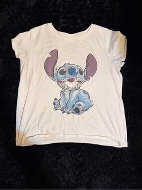 Girls White Stitch Graphic Tee